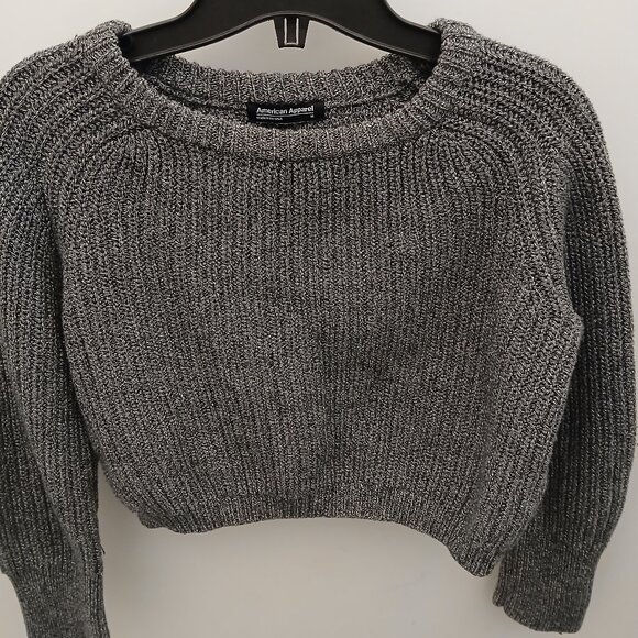 American Apparel Cropped Combed Cotton Sweater - Picture 1 of 9